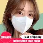 3D стерео одноразовая маска для лица, 3-слойная Пылезащитная маска со швом для лица для взрослых и детей, черная, серая, белая, синяя тушь для ресниц