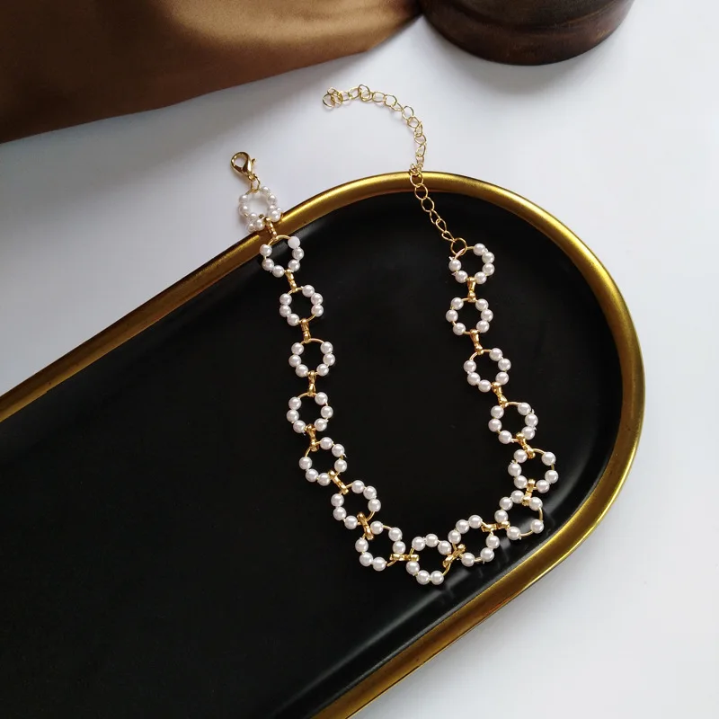 Новое жемчужное ожерелье круглая Геометрическая Элегантность Темперамент