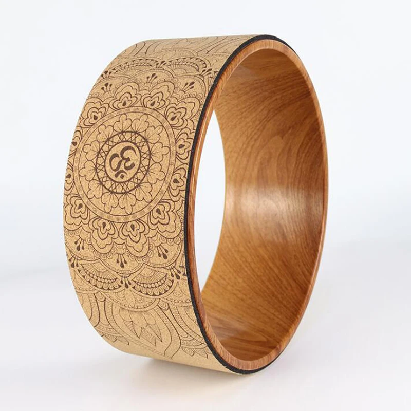 

Колесо для йоги с узором мандала, Натуральная пробка, Вспомогательное колесо для йоги, массажное колесо, изгиб спины, артефакт, Пилатес, круг...