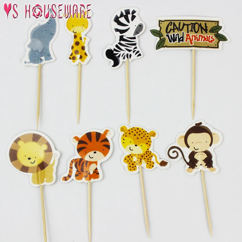 Животные джунглей принадлежности для вечеринок чашки кексов тарелка украшение