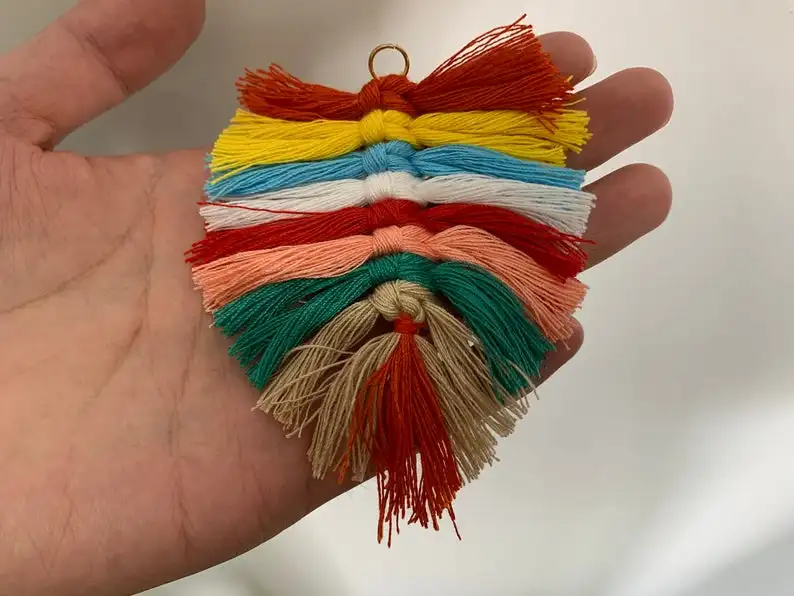 

4pcs Tiered Cotton Tassels 100mm, 10 Layers Large Tassel Charms, Tassel Pendants, For Jewelry DIY Findings Accessories(FB-049-1)