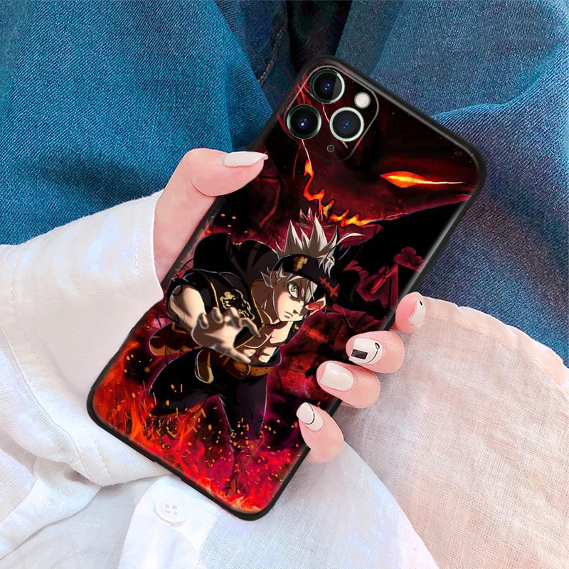 asta black clover art manga anime silicone phone case for iphone se 6 6s 7 8 plus x xr xs 11 12 mini pro max glass cover shell free global shipping