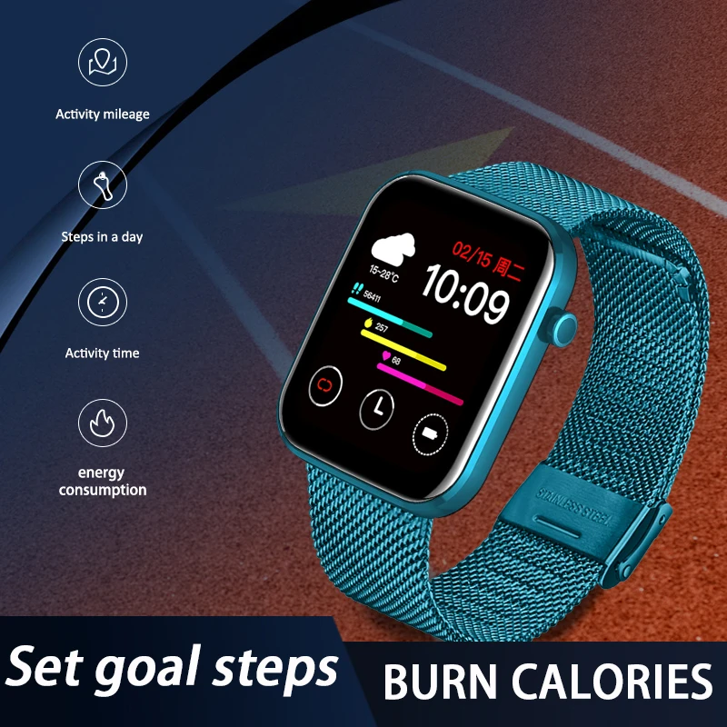 

LIGE New Smart Watch Men 1.69 Inch Full Touch Fitness Tracker IP67 Waterproof Bluetooth Smartwatch Women For iPhone Xiaomi Phone