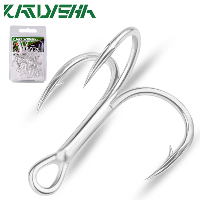 Тройные Крючки KATYUSHA рыболовные крючки 14 #-1/0 # из высокоуглеродистой стали