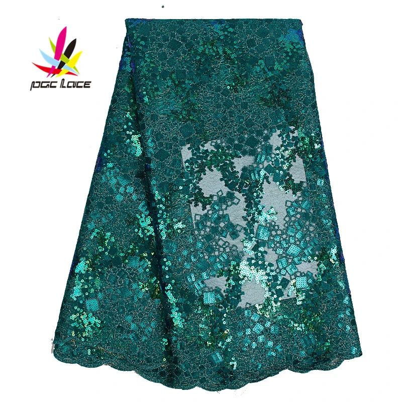 Блестящая кружевная ткань 3D африканская ручная вышивка полиэстер с цветочным