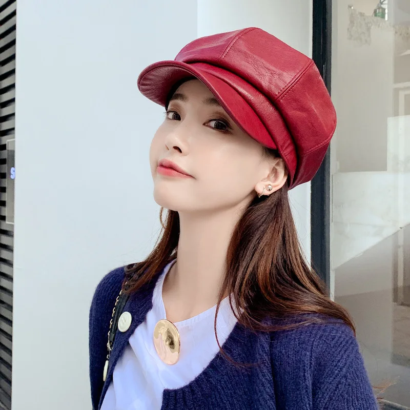 PEIKONG 2019 осенний Новый Модный женский берет из искусственной кожи Женский Мужской