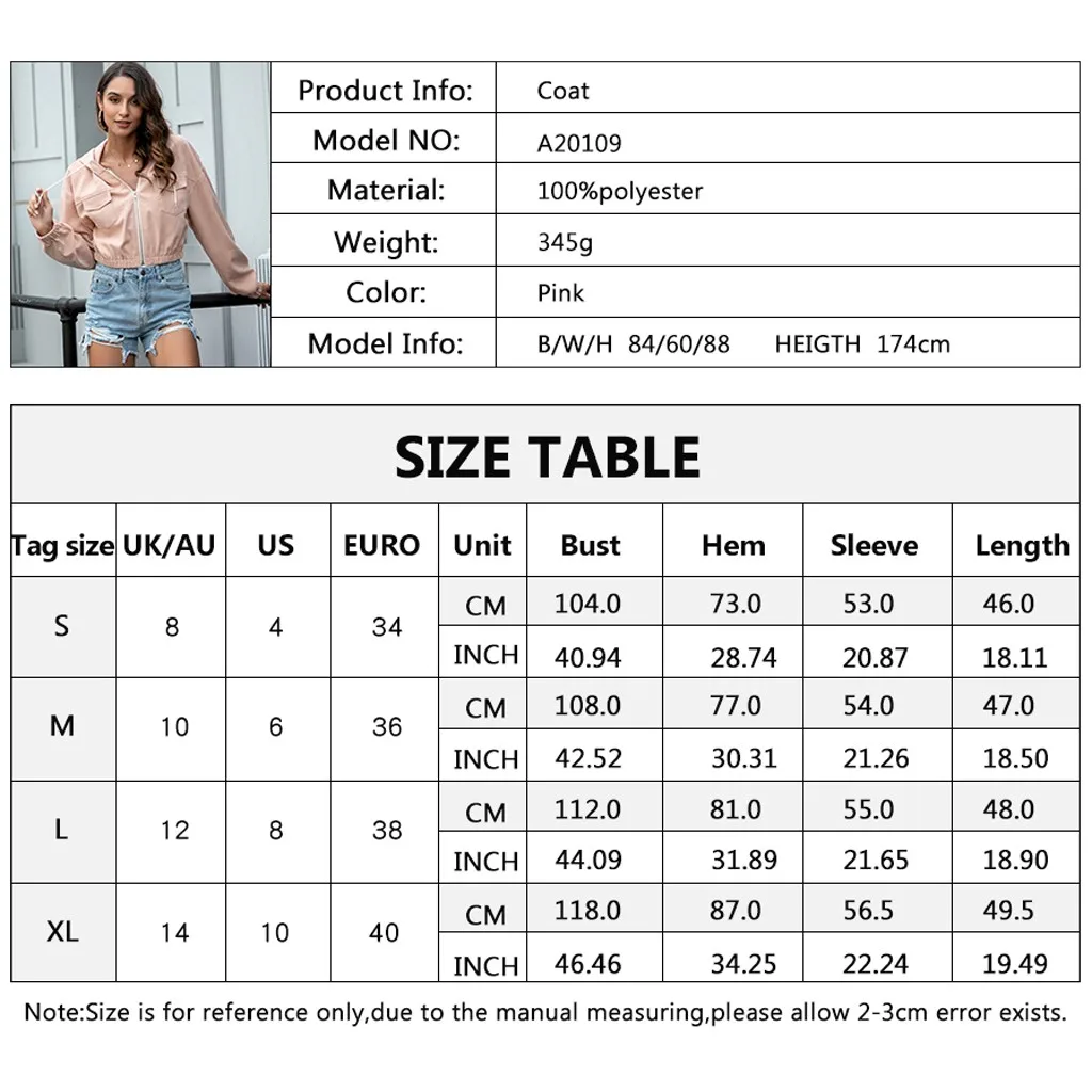 

Korean Style Fashion Jacket Women Lady Winter Top Solid Color Zipper Blouse Hooded Coat Autumn And Winter Girl Slim Short Coat