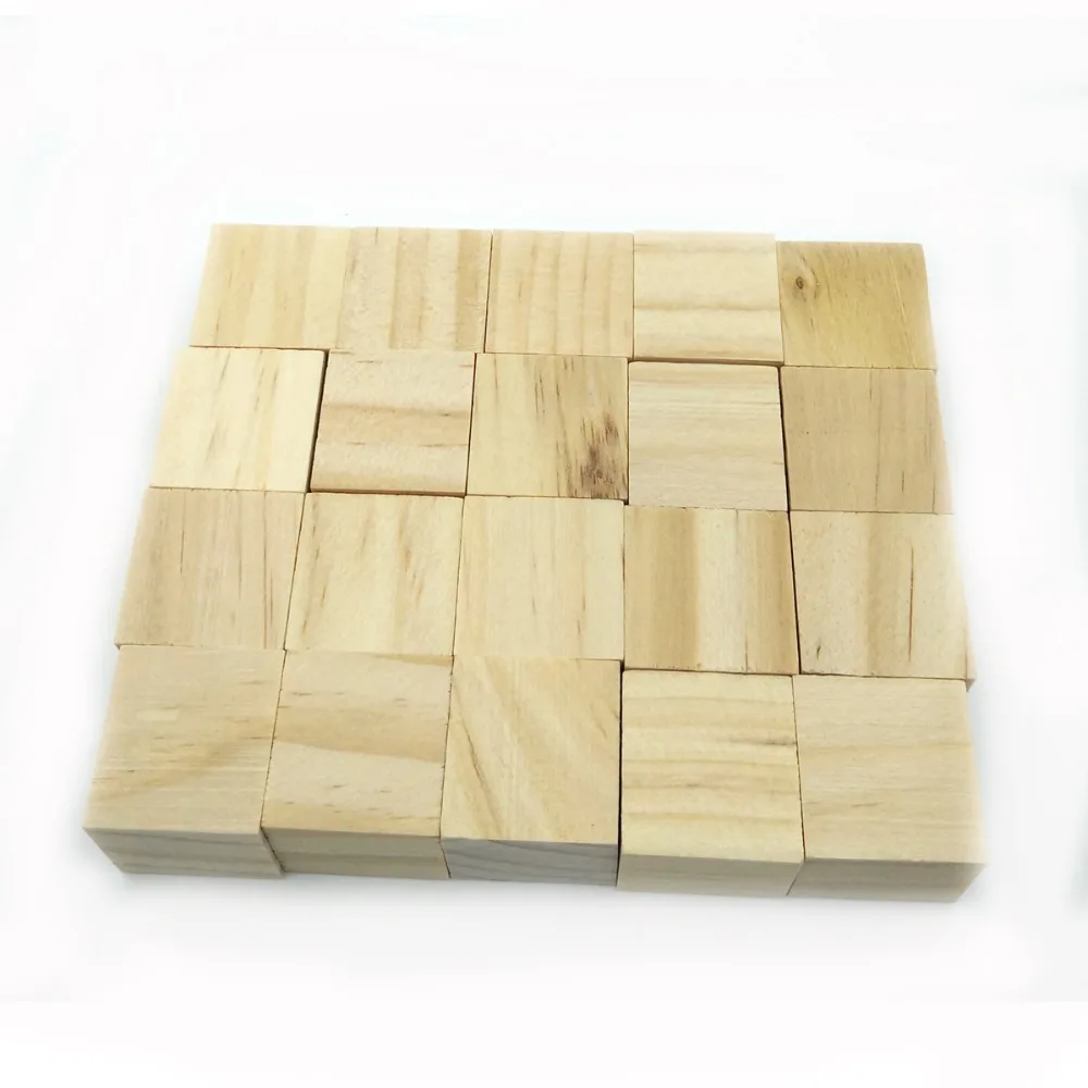 ANGRLY 20 шт. натуральный цвет необработанные Геометрические Квадратные деревянные