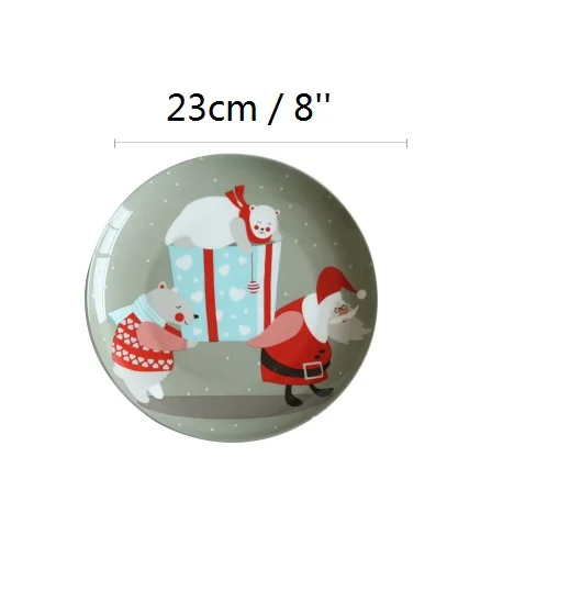 DS0161 Plate " рождественские керамические тарелки, фарфоровые столовые наборы, поднос для салата, торта, кондитерских изделий, тарелки для сервировки фруктов, посуда для ресторана - Цвет: DS0161 Plate