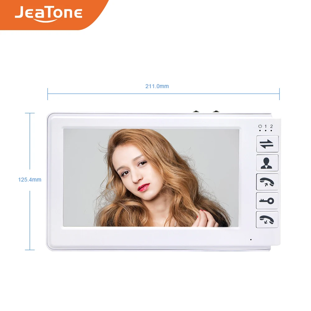 JeaTone 7 дюймов видеодомофон дверной звонок видеоглазок IP65 непромокаемое экранное