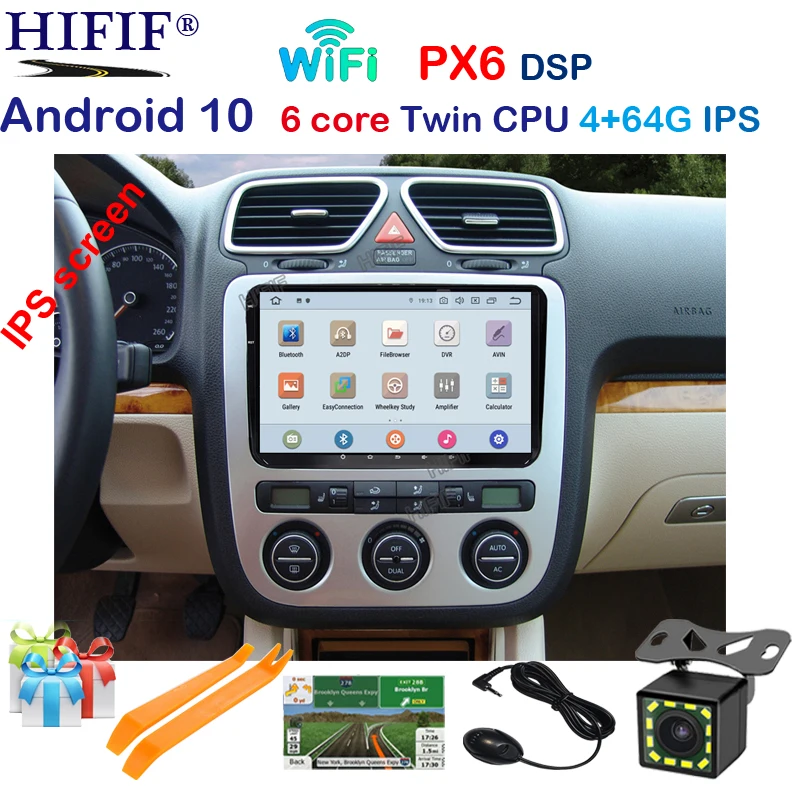Автомагнитола на Android 10 DVD-плеер с Gps Навигатором для Volkswagen VW GOLF PASSAT B6 JETTA POLO CC TIGUAN
