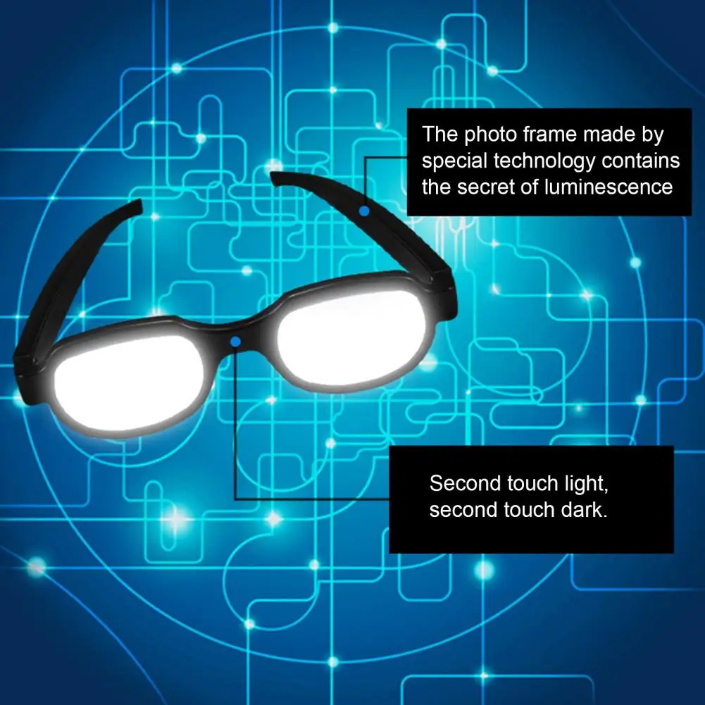 

Anime Spoof Glasses Anti-break Luminous White Cosplay Eyewear Prop for Party Luminous LED Glasses Light Up Glasses Decoration