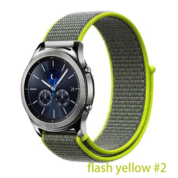 flash yellow 2 20 мм/22 мм длина браслета для Galaxy Watch 46 мм/42 мм/Активный 2 ремень samsung Шестерни S3 Frontier спортивный нейлоновый браслет huawei часы GT S2 42 46 мм - Цвет ремешка: flash yellow 2