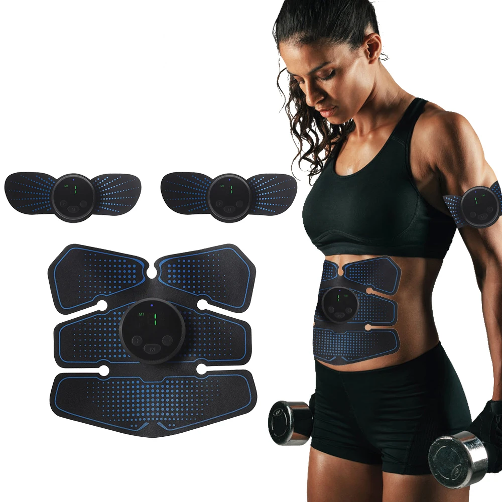 

Muscle Stimulator EMS Trainer Cellulite Massager Abs Fitness Equipment Body Fitness for abdomen Arm Hip Ems-gear Pad full set