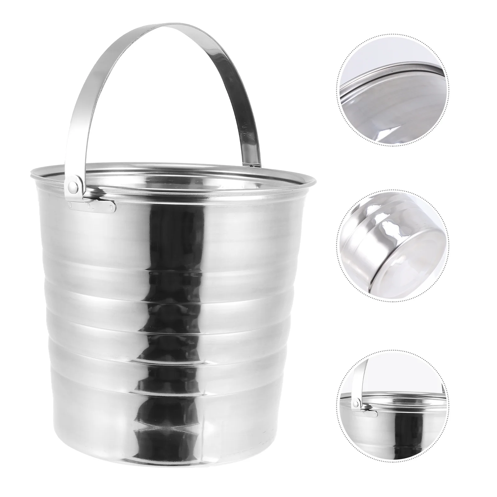 

1pc Stainless Steel Bucket Burnishing Craft Beer Bucket for Party (Silver)
