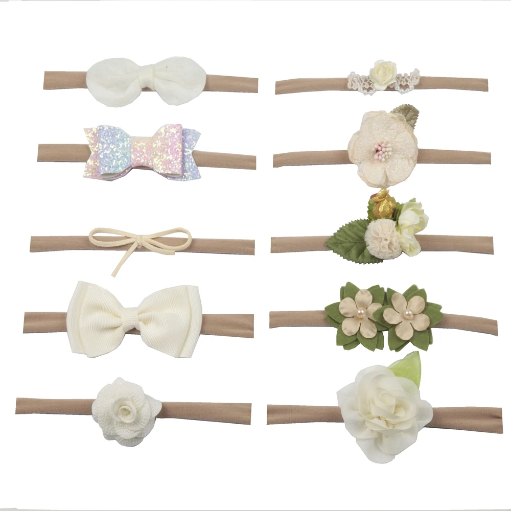 

New baby headband bow flower elastic children's girl hair accessories 3pcs / lot