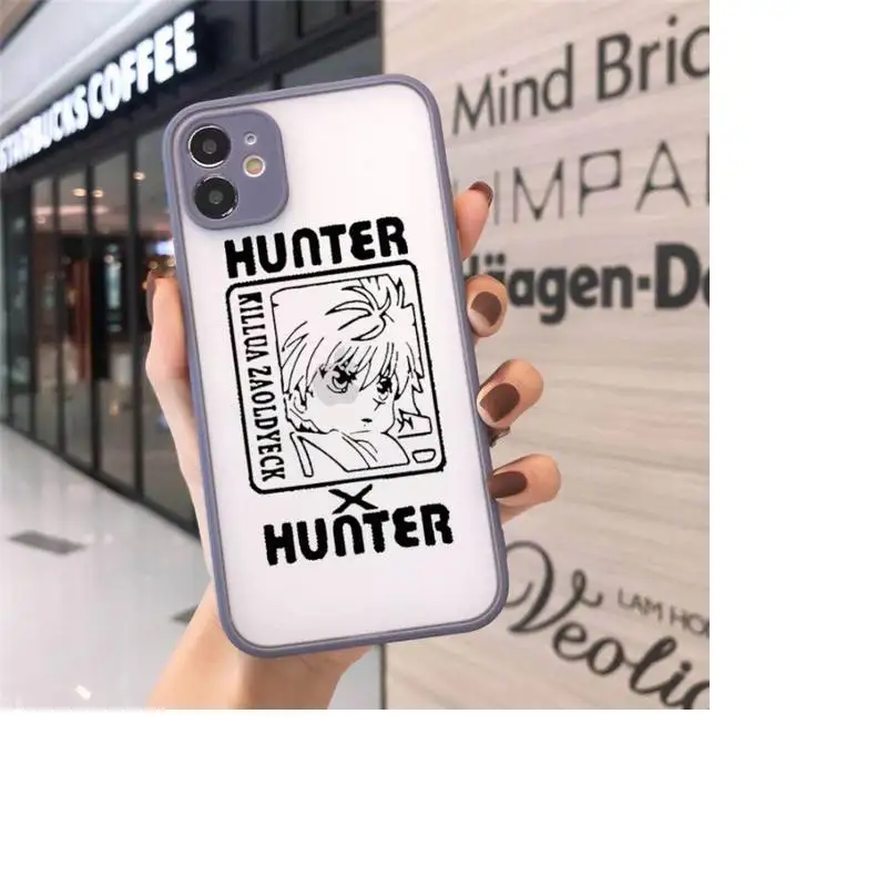 

hunter x hunter Phone Case For iPhone 12 11 Mini Pro XR XS Max 7 8 Plus X Matte transparent Gray Back Cover