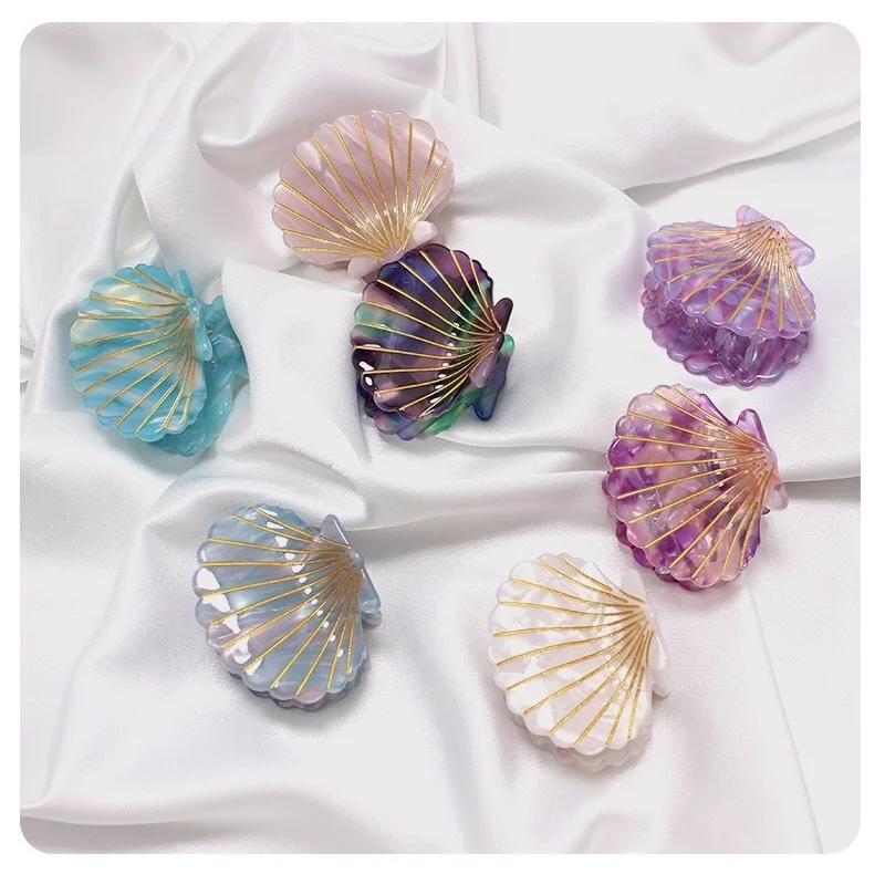 2019 New Fashion Shell Party Hair Clip Acetate Resin Floral Bohemia Hairgrips Ponytail Hairpins Starfish Women Accessories |