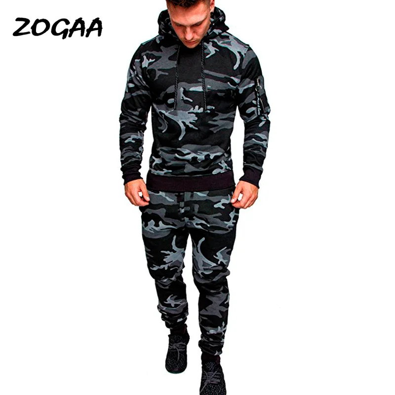 

ZOGAA Sets Men New Men's Outdoor Sports Leisure Camouflage Pullover Suit Tracksuit Outfit Sweatsuits Large Size Hot Sale Fashion