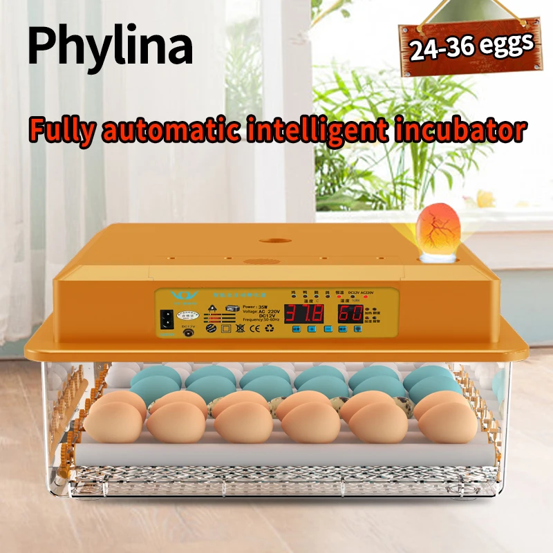 Инкубатор для яиц 24 36 полностью автоматический инкубатор домашней птицы яиц| |