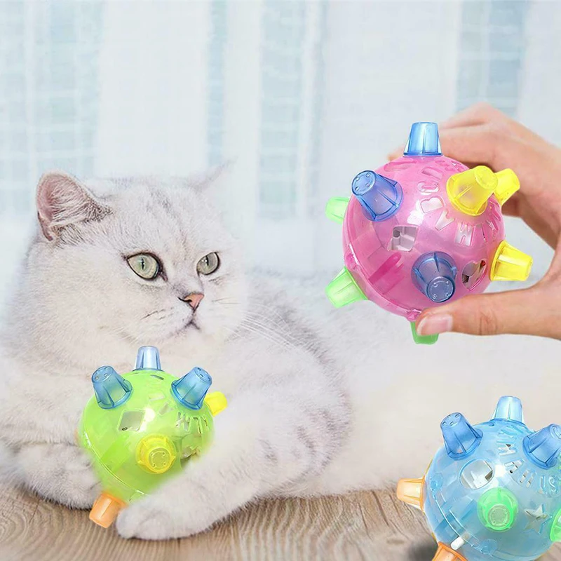 

Colorful Flash Music Ball Toy Jumping Activation Ball LED Light Vibrating Cat Dog Chew Electric Toys Dancing Ball Pet Supplies