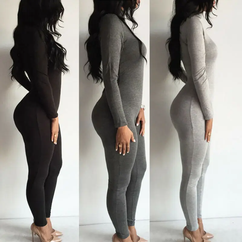 Женские комбинезоны на весну и осень повседневные без украшений одноцветные с