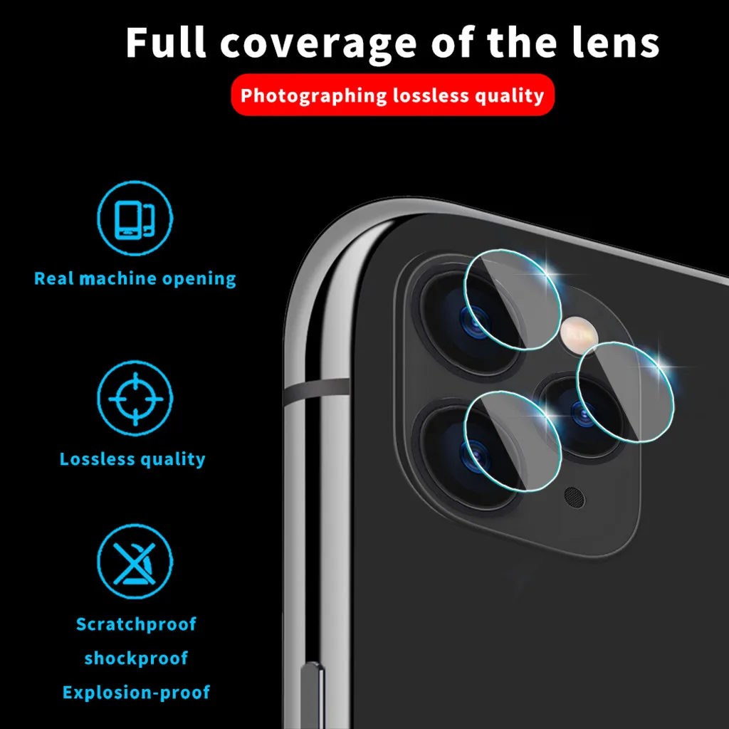 Закаленное стекло протектор 3 отверстия объектив камеры пленка для iPhone 11Pro 1 шт/2