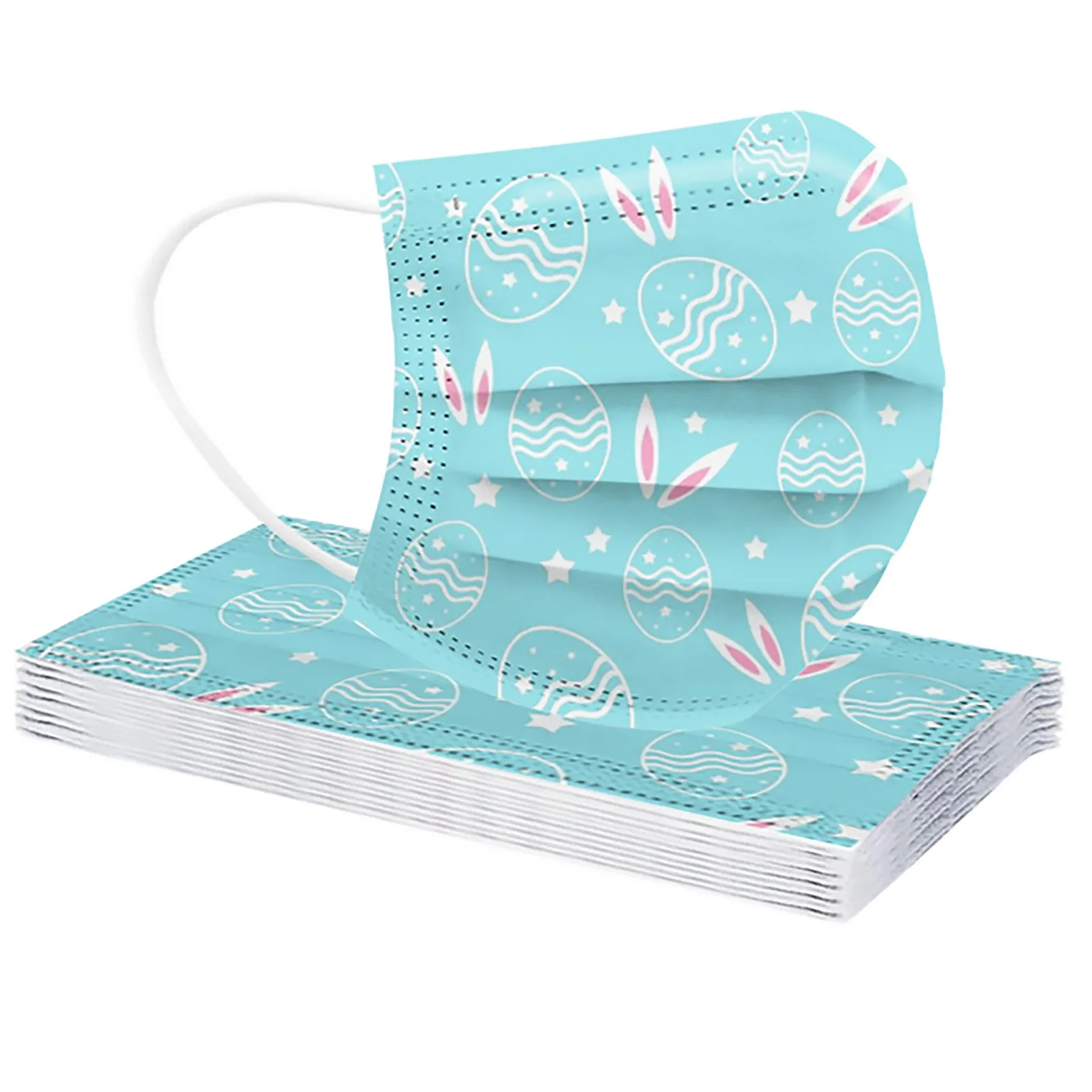 

10/50PCS Adult Disposable Masks Dustproof Protective Three-layer Meltblown Printed Masks Health Daily Care Easter Printed Masks