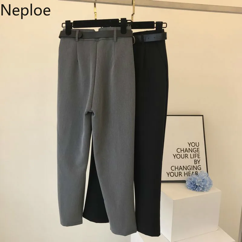 Neploe черный костюм брюки женские прямые свободные шаровары Панталоны осенние тонкие брюки осенние свободные повседневные широкие брюки 46447