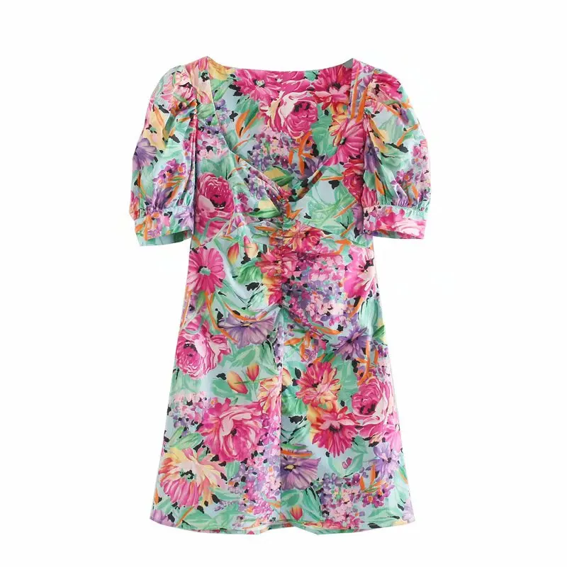Женское облегающее платье с цветочным принтом Элегантное повседневное v