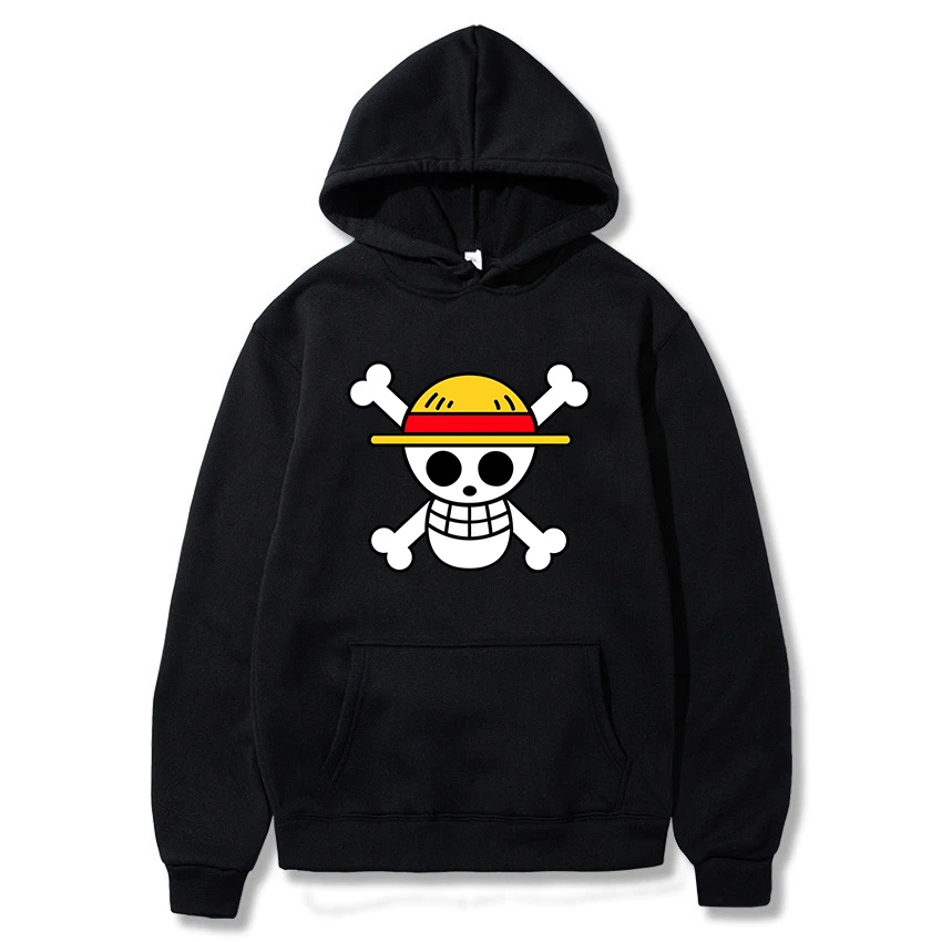

Luffy Graphic Hoodies 2021 New Women Men Clothes Hot Japanese Anime Hoody Female Hip Hop Vintage Sweatshirt Skull Print Pullover