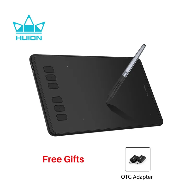 HUION Inspiroy H640P без аккумулятора цифровые планшеты для рисования графический планшет с 8192 уровнями давления стилус с OTG подарок