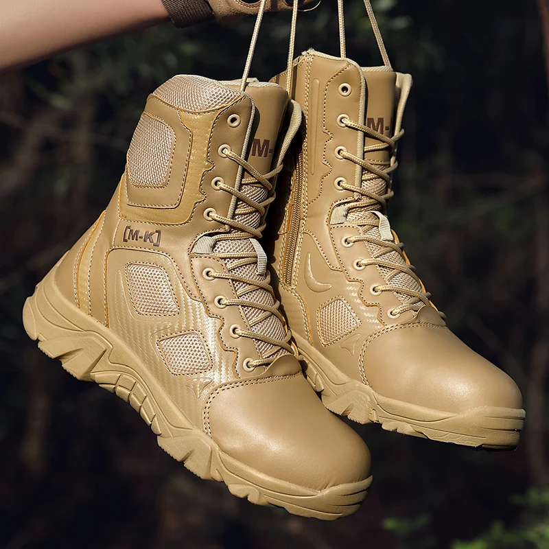 

New Men Boots High Quality Men Boots High-top big size 46 47 Men Shoes lace up Army Work Boots Zapatos de hombre