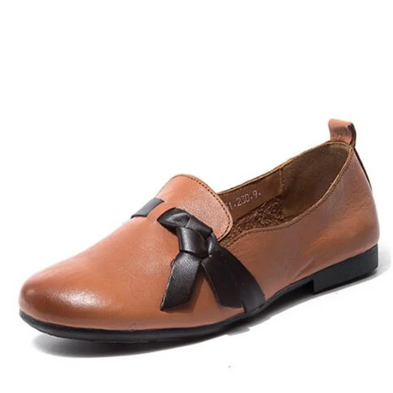 

Туфли женские из натуральной кожи, с мягкой подошвой, в стиле ретро