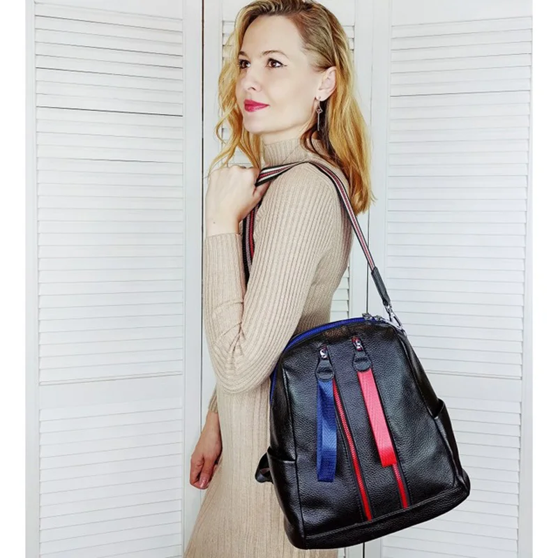 Женский рюкзак с цепочкой двойной молнией высокое качество 2019 школьный|Женские