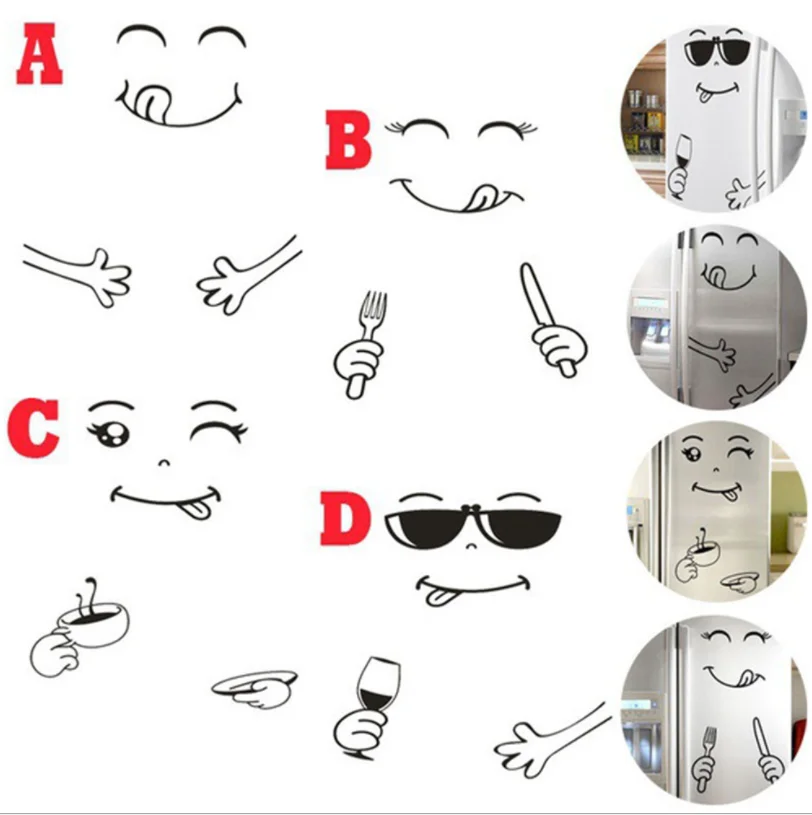 

Fridge magnet Magnet fridge Cute Sticker Fridge Happy Delicious Face Kitchen Fridge Wall Stickers Art Cute Smiley Wall Stickers