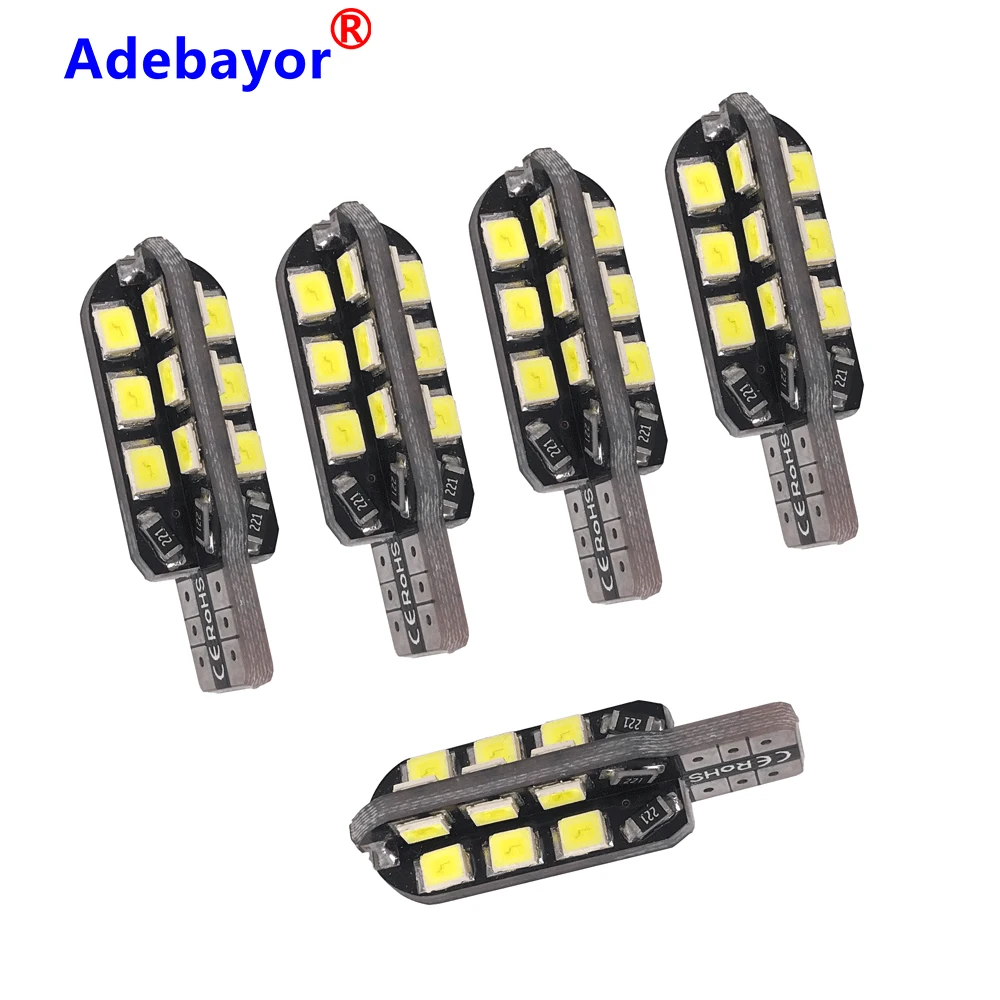 100PCS T10 W5W 147 Wedge Door Instrument Side Bulb Lamp Car White Warm Ice blue LED Light 24 SMD 2835 PCB DC 12V |