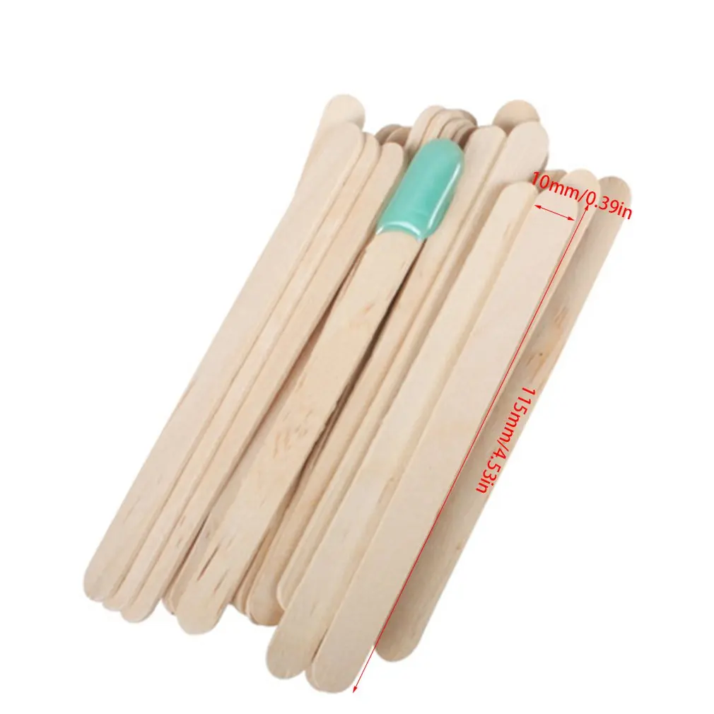 

50PCS/SET Natural Disposable Tongue Depressors Wooden Hair Removal Tattoo Waxing Stick Tongue For Beauty Tools