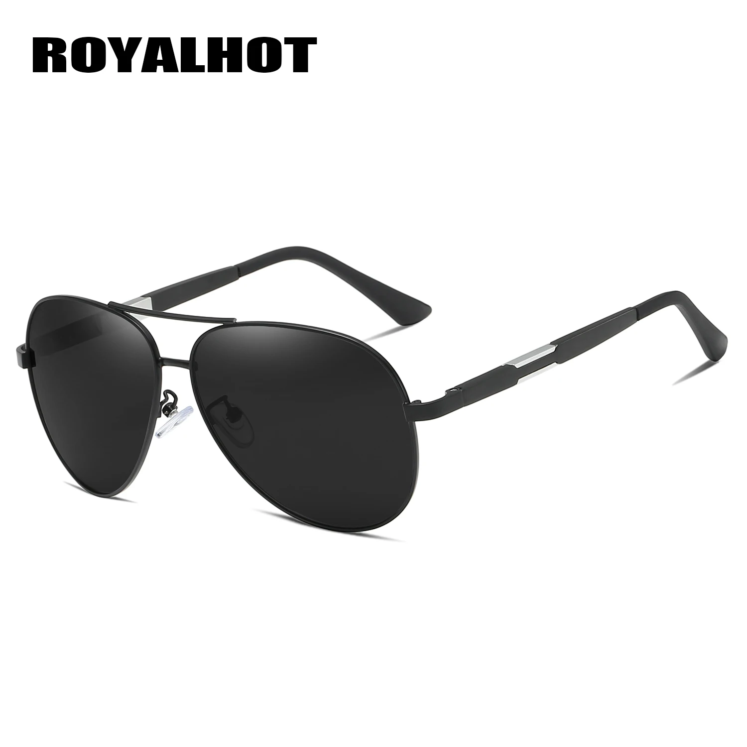RoyalHot, мужские, женские, поляризационные, алюминиево-магниевые, овальная оправа, солнцезащитные очки для вождения, солнцезащитные очки, солнцезащитные очки, мужские очки, 900p64 - Цвет линз: Black Grey