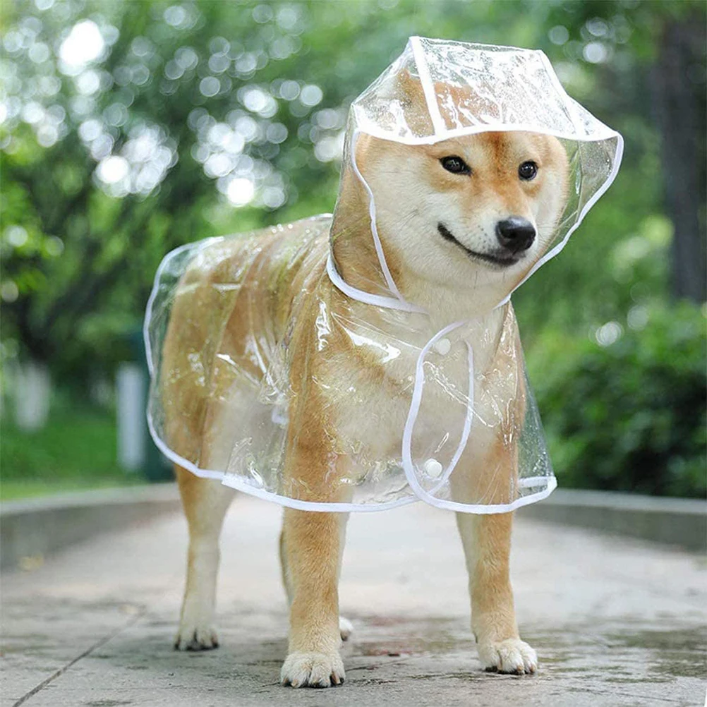 

PVC Waterproof Pet Raincoat Portable Pet Transparent Raining Coat Breathable Lightweight Rain Poncho Rain Out Clothes for Dogs