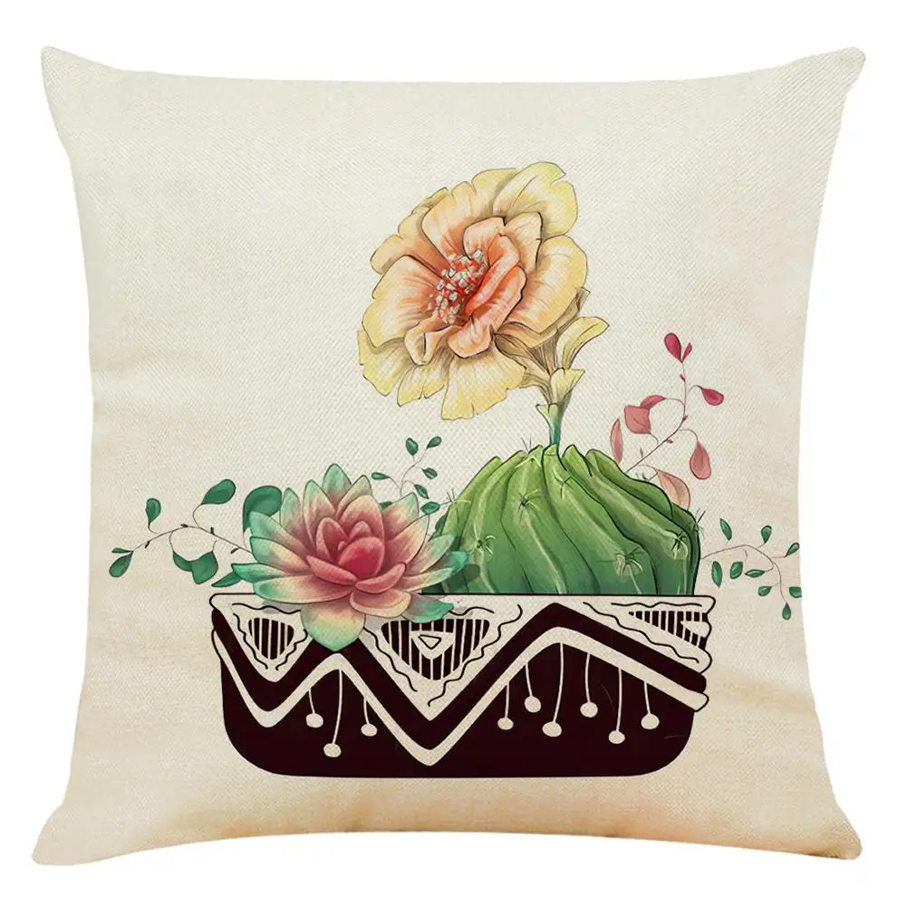 

Succulent Print Cushion Case 45*45cm Super Soft Velvet Sofa Cushion Cover