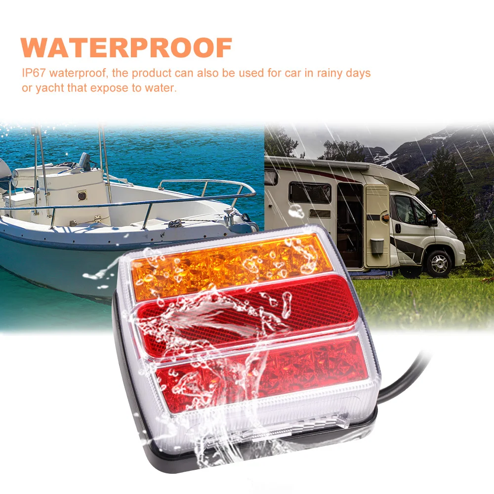 

7 Pin Magnetic Trailer Tail Light for 12V caravans horse boxes trailers Truck Rear License plate Light Warning Brake Lamp
