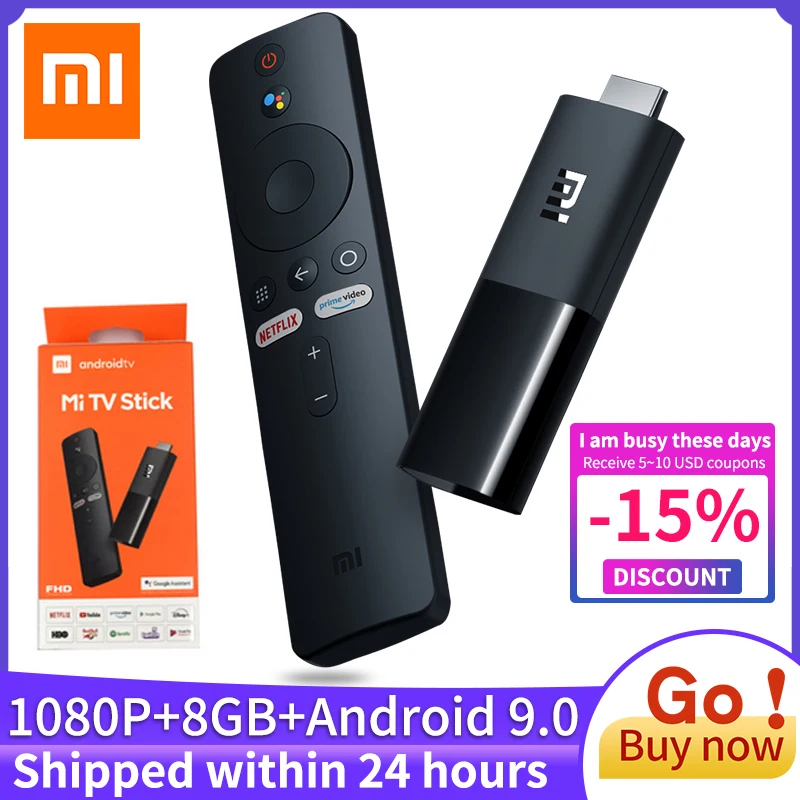 

Global Version Xiaomi Mi TV Stick Android TV 9.0 Smart 2K HDR 1GB RAM 8GB ROM Bluetooth 4.2 Mini TV Dongle Wifi Google Assistant