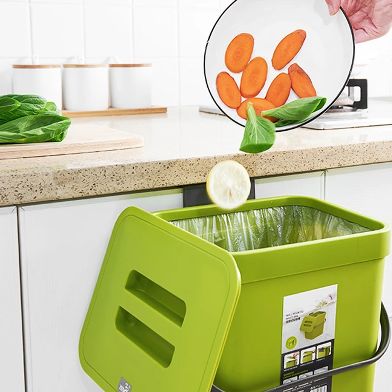 

Waste Bin Kitchen Cabinet Door Hanging Trash Bin Trash Can Wall Mounted Bathroom Garbage Bucket Dustbin Waste Storage Wholesale