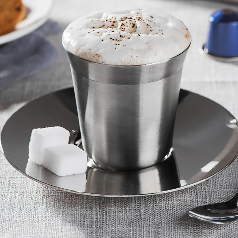 

Stainless Steel Espresso Mugs Coffee Tea Milk Stave Cup Double Wall Thermo Capsule Coffee Bottle Coffee Accessories