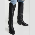 Обувь на высоком каблуке 5 см женские ботфорты женские кожаные сапоги выше колена женская обувь на высоком каблуке женские зимние сапоги