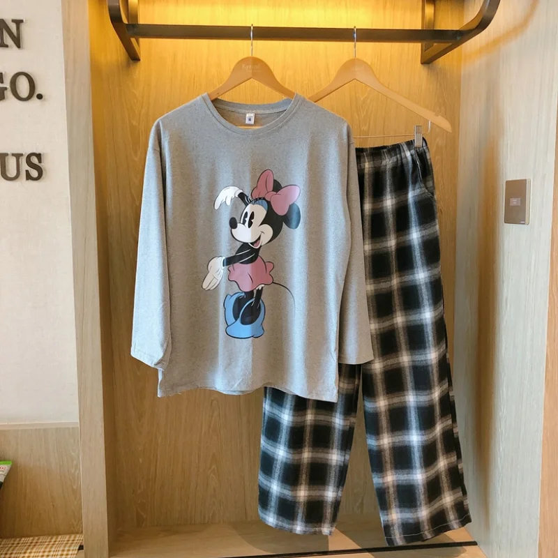 Disney Women Minnie Mouse Pajamas Sets Fall Ladies Sleepwear Pijama Long Women Pyjamas Suit Female Clothing Set 2021 Nightwear