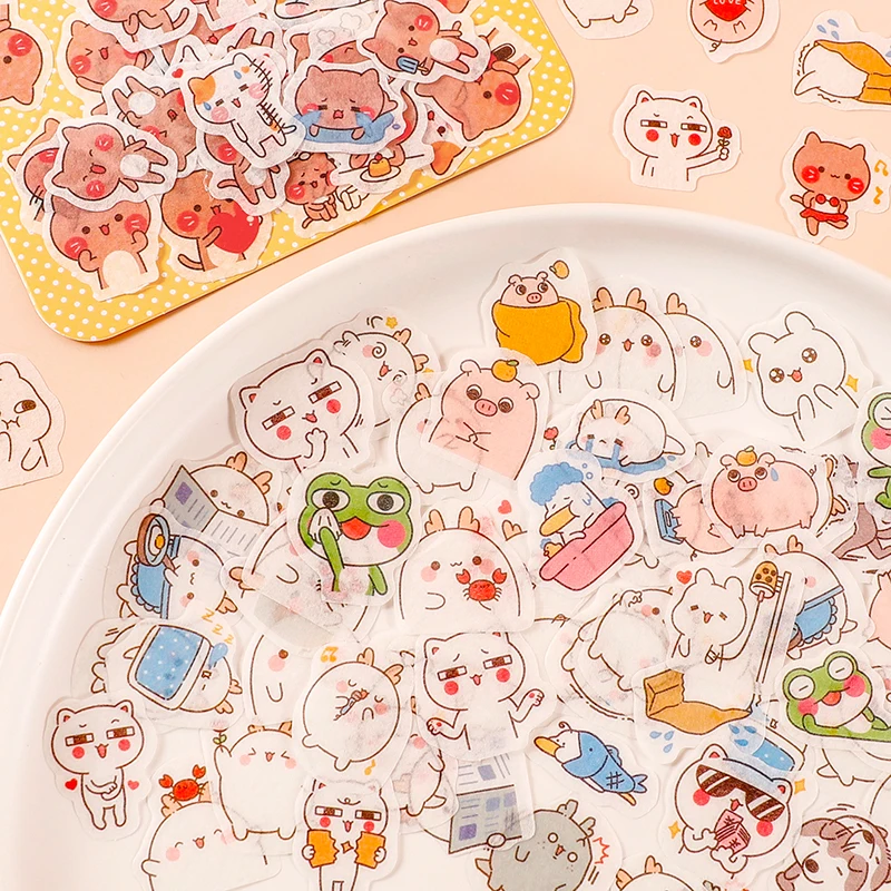 50 шт./лот мультяшная лягушка бумажная наклейка детский декоративный дневник