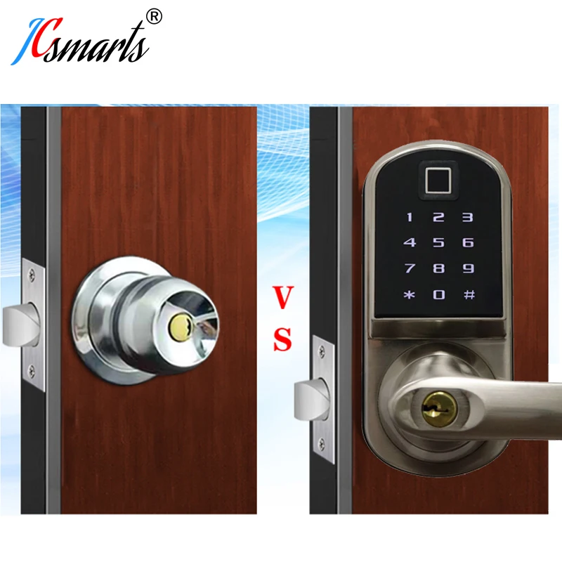 

New TTlock APP Fingerprint Door Lock Digital Keyboard Smart Card Combination knob Lock For Home / Office / Hotel DIY Door Lock