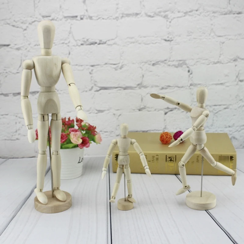 Подвижная фигурка манекена деревянная игрушечная модель для творчества|Игровые